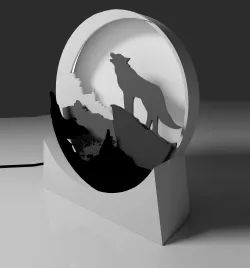 Howling wolf light box