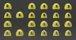 Imperial Fists shoulder pads "Fummelfinger" edition