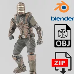 Isaac Clarke Dead Space Lowpoly Rigged