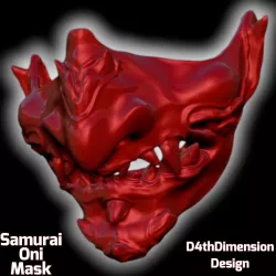 Japanese Samurai Mask, Oni Mask, Bones Design, Fan Art
