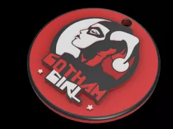 keyring/ keychain Harley Quinn Gothan Girl