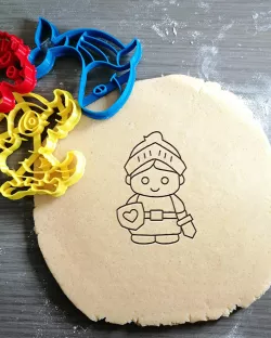 Knight Cookie cutter + outline
