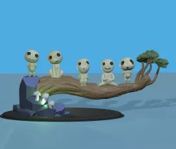 Kodama mononoke diorama ghibli