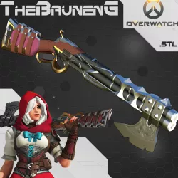 Little Red Ashe Rifle Overwatch cosplay [3d print files]