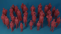 Low Poly Humans Set A 33 models 3D printable