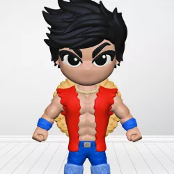 Luffy + Goku + Naruto ( Dragon Ball, Naruto Shippuden, One Piece )  fusion, mashup, cosplay, action figure, fan art, crossover, toy designer,