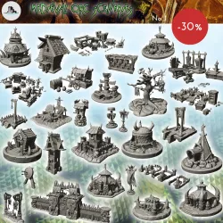 Medieval orc sceneries pack No. 1 - Ork Green Horde Fantasy Beast Chaos Demon Ogre