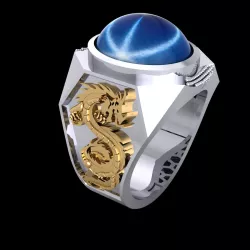 Men's ring has a dragon on the side