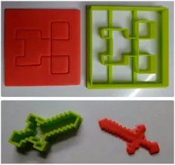 Minecraft Creeper and Sword Cookie Cutter