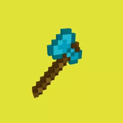 Minecraft Diamond Axe  PIXELART 3D