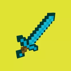 Minecraft Diamond Sword PIXELART 3D