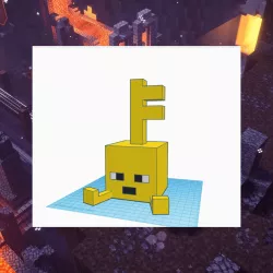 Minecraft Dungeons: Key Golem. (Standing & Sitting STL’s)