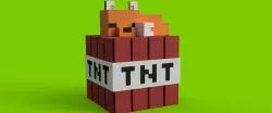 minecraft fox piggy bank / piggy bank on tnt