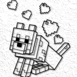 Minecraft wall art Minecraft wall décor Minecraft Dog or Wolf