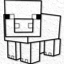 Minecraft wall art Minecraft wall décor Minecraft pig