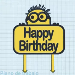 Minions Happy Birthday Topper