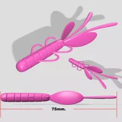 Mold "Shimp bug 75mm." Fishing lure Softbait mold 3D STL for CNC and 3D Print