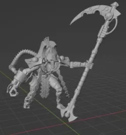 Necron overlord with a tachyon arrow and a voidscythe PRESUPPORTED