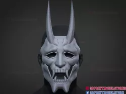 Neon White Game Mask 3D print model