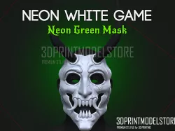 Neon White Green Mask - Neon Green - Halloween Cosplay Mask