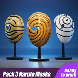Obito's Naruto Mask Pack of 3 Ready to print