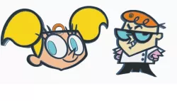 pack x2 dexter lab keychains