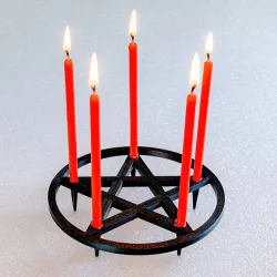 Pagan Pentagram Cake Topper Candle Holder Collection