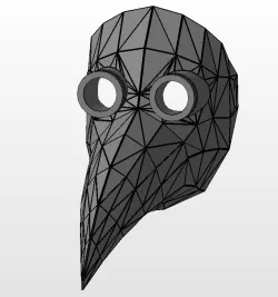 Plague polygonal mask stl