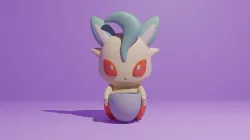Plant Pot Leafon Pokemon-Maceta de Leafon Low poly