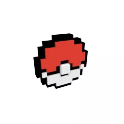 Pokeball Pixelart 3D