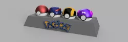Pokemon Gen 1 Pokeball Set and Stand