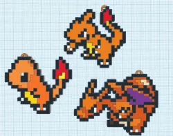 Pokémon Pixel Art charmander charmander charmeleon charizard