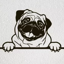 PUG PUG PUG PUG WALL ART 2D DECORATION