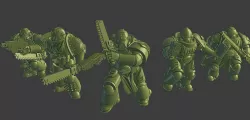 Salamander spacemen in dynamic poses 5
