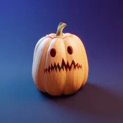 Scared Carved Pumpkin - Jack O Lantern- Halloween