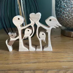 SCULPTURE LOVE OF FAMILY AND PET - STL + SVG