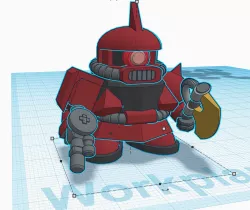 SD Char Zaku II Moving Mono-Eye Gundam Gunpla 3d Print