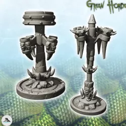 Set of two torch target markers (5) - Ork Green Horde Fantasy Beast Chaos Demon Ogre
