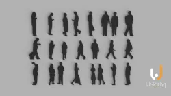 SILHOUETTES OF PEOPLE SCALE 1.100 AND 1.50 - ARCHITECTURAL MODELS