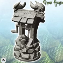 Skull chaos well with stone wall (14) - Ork Green Horde Fantasy Beast Chaos Demon Ogre