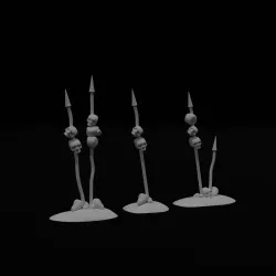 Skulls on spikes wargames terrain 3d models 3D print model