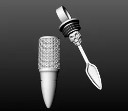 Snuff Bullet Spoon Gold 3d printable jewelry