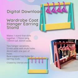 Wardrobe Coat Hanger Earring Stand Stl Files - STL Digital File Download- Print Yourself Digital File
