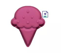 Watermelon Icecream Cone  STL FILE FOR 3D PRINTING - LASER CNC ROUTER - 3D PRINTABLE MODEL STL MODEL STL DOWNLOAD BATH BOMB/SOAP