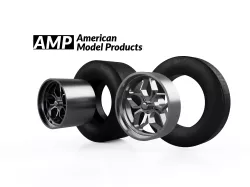 1:24 scale American Model Products 15in Drag Racing Wheel & Tire Combo
