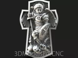 3D Model STL File for CNC Router Laser & 3D Printer Archangel Michael Cross