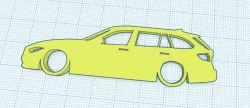 BMW F31 3-series Touring Silhouette Keyring