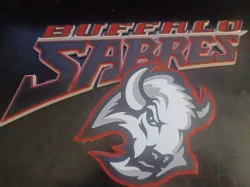 Buffalo Sabres Logo With Wordmark - 3d Colorized Wall Plaque with Keyhole