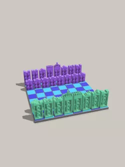 Building Block Chess set w/ board