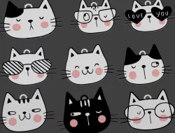 Cat badges kittens keychains keychain pendants badge id cats pets